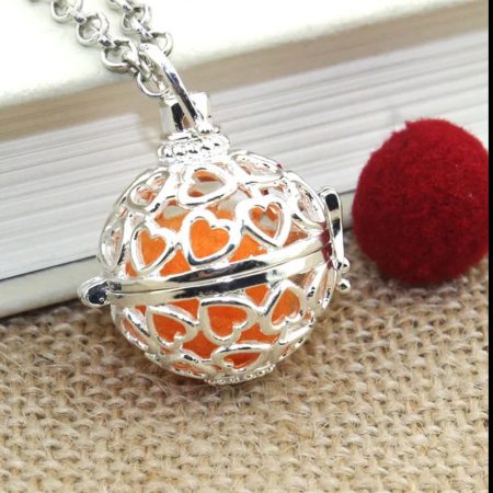 Hollow Heart Ball Pendant