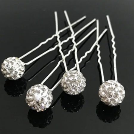 Round Crystal U shaped Hair Pins